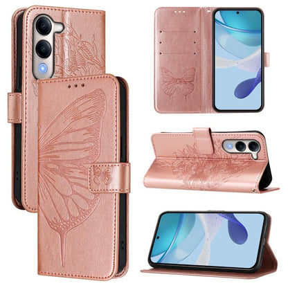 Embossed Butterfly Leather Phone Case, For vivo V50 Lite 5G, For vivo Y29S 5G / Y04 4G Global, For vivo Y29 4G Global