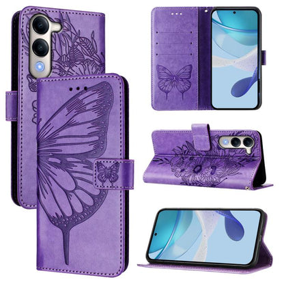 Embossed Butterfly Leather Phone Case, For vivo V50 Lite 5G, For vivo Y29S 5G / Y04 4G Global, For vivo Y29 4G Global