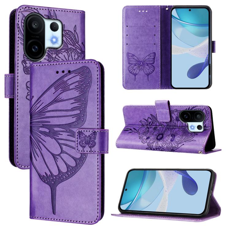 Embossed Butterfly Leather Phone Case, For vivo S30 Pro mini, For vivo S30, For vivo Y39 5G Global