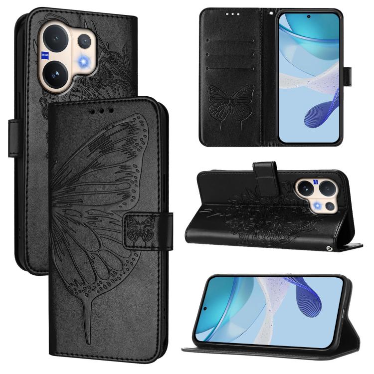 Embossed Butterfly Leather Phone Case, For vivo Y400 5G Global, For vivo Y400 4G, For vivo V60 5G Global