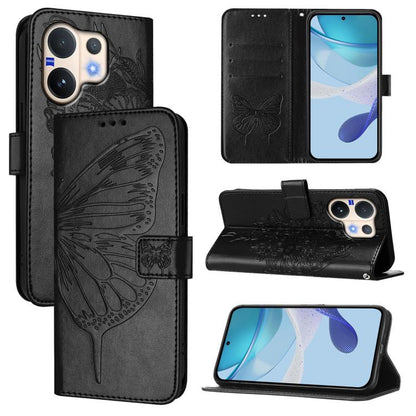 Embossed Butterfly Leather Phone Case, For vivo Y400 5G Global, For vivo Y400 4G, For vivo V60 5G Global