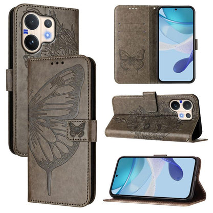 Embossed Butterfly Leather Phone Case, For vivo Y400 5G Global, For vivo Y400 4G, For vivo V60 5G Global