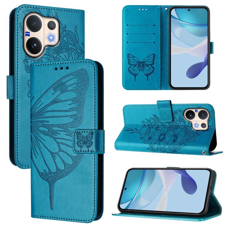 Embossed Butterfly Leather Phone Case, For vivo Y400 5G Global, For vivo Y400 4G, For vivo V60 5G Global