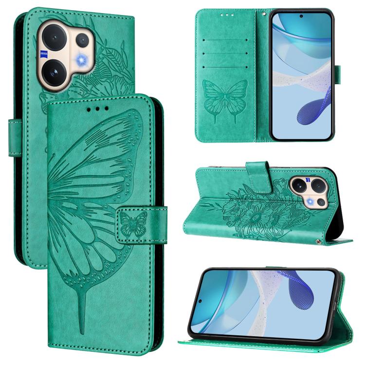 Embossed Butterfly Leather Phone Case, For vivo Y400 5G Global, For vivo Y400 4G, For vivo V60 5G Global