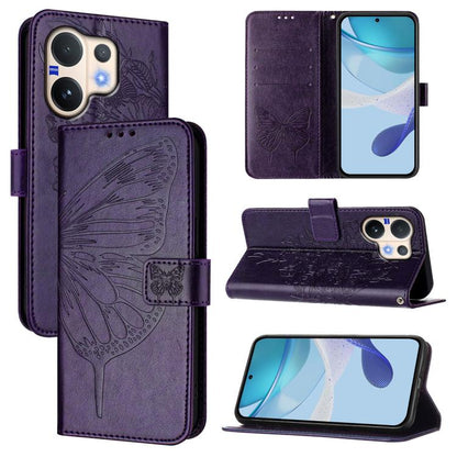 Embossed Butterfly Leather Phone Case, For vivo Y400 5G Global, For vivo Y400 4G, For vivo V60 5G Global