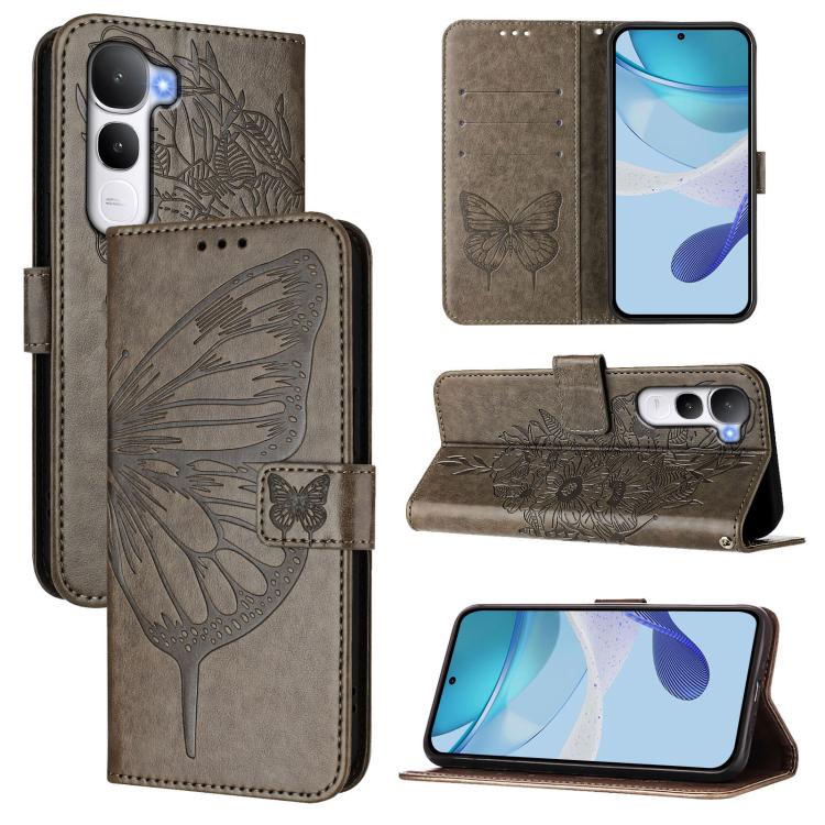 Embossed Butterfly Leather Phone Case, For vivo Y400 5G Global, For vivo Y400 4G, For vivo V60 5G Global
