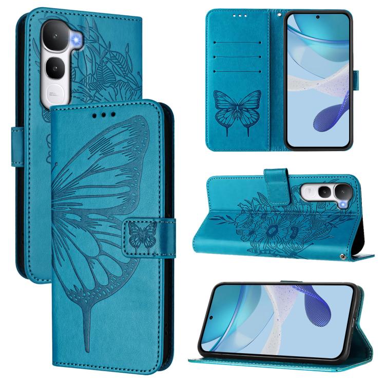 Embossed Butterfly Leather Phone Case, For vivo Y400 5G Global, For vivo Y400 4G, For vivo V60 5G Global