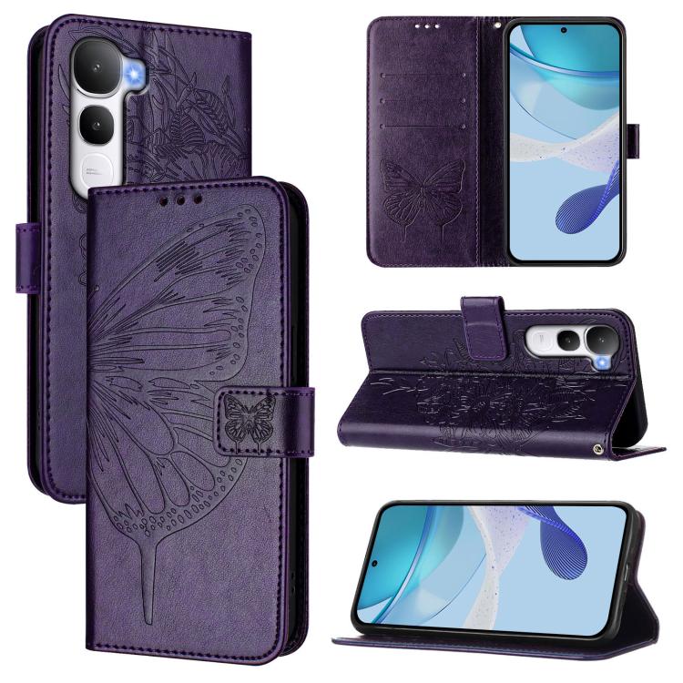 Embossed Butterfly Leather Phone Case, For vivo Y400 5G Global, For vivo Y400 4G, For vivo V60 5G Global