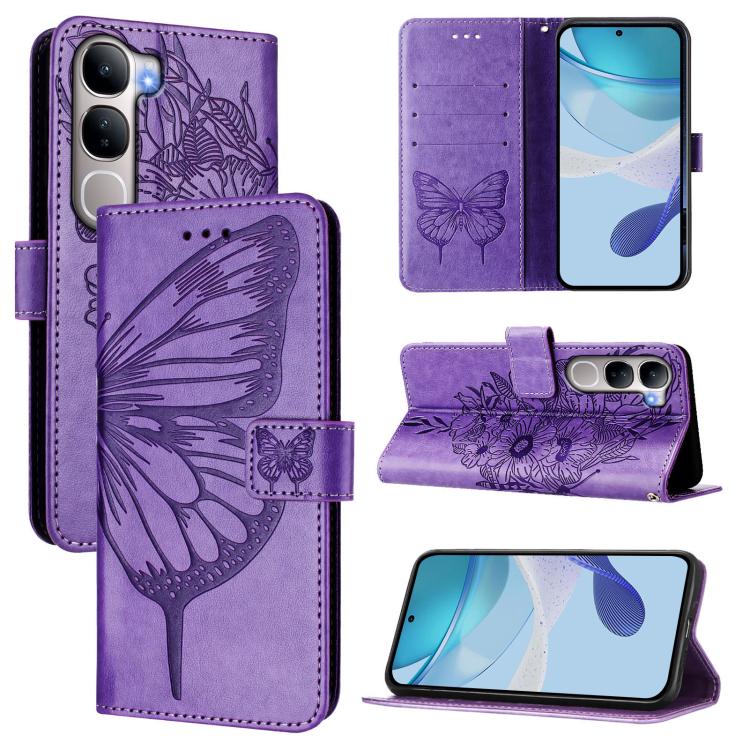 Embossed Butterfly Leather Phone Case, For vivo X300, For vivo V60 Lite 4G / 5G, For vivo Y31 5G 2025