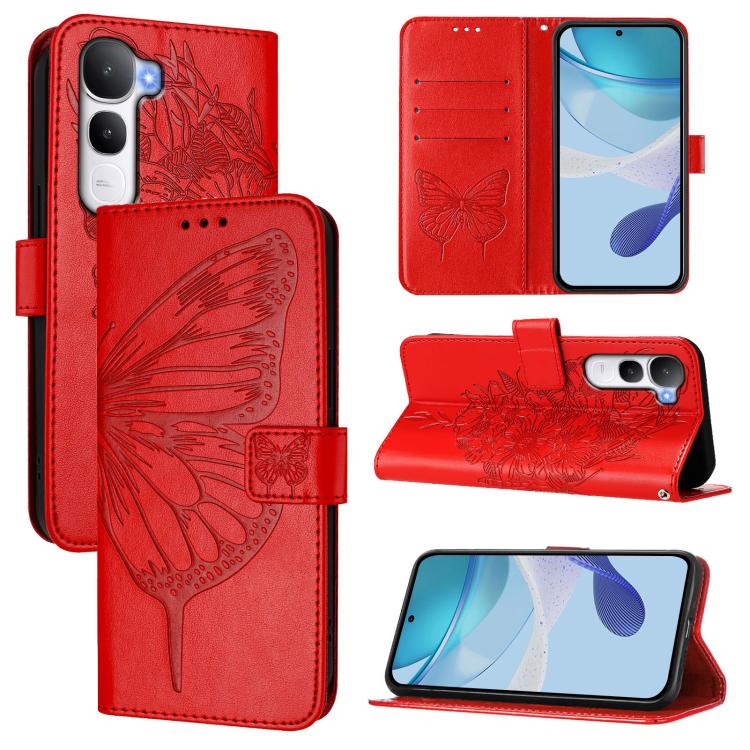 Embossed Butterfly Leather Phone Case, For vivo Y400 5G Global, For vivo Y400 4G, For vivo V60 5G Global