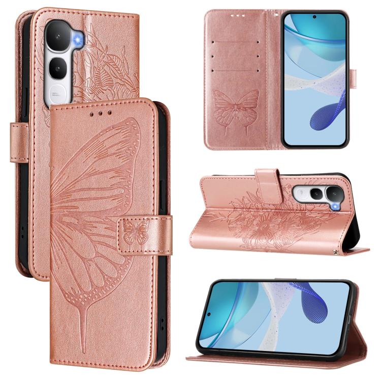 Embossed Butterfly Leather Phone Case, For vivo Y400 5G Global, For vivo Y400 4G, For vivo V60 5G Global