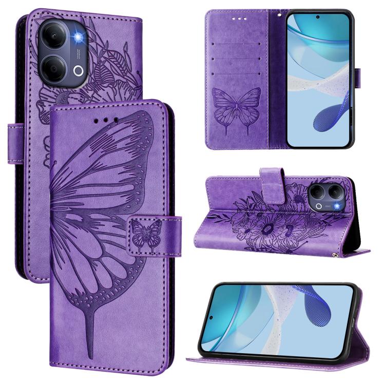 Embossed Butterfly Leather Phone Case, For vivo Y21 5G 2026 Global / Y05 4G, For vivo X300 Ultra 5G, For vivo X300 Pro