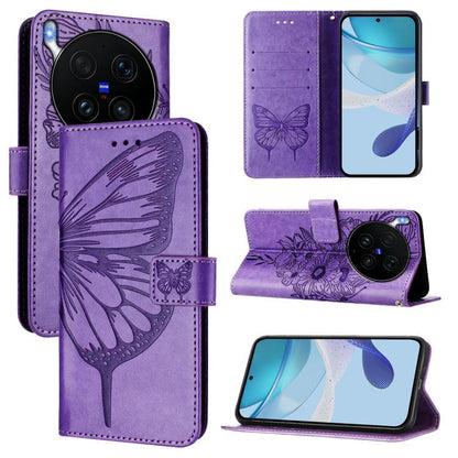Embossed Butterfly Leather Phone Case, For vivo Y21 5G 2026 Global / Y05 4G, For vivo X300 Ultra 5G, For vivo X300 Pro