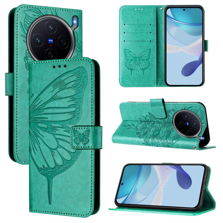 Embossed Butterfly Leather Phone Case, For vivo X300 FE 5G Russia / 5G Zeiss, For vivo X300s 5G, For vivo V70 FE 5G