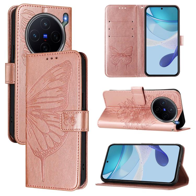 Embossed Butterfly Leather Phone Case, For vivo X300 FE 5G Russia / 5G Zeiss, For vivo X300s 5G, For vivo V70 FE 5G