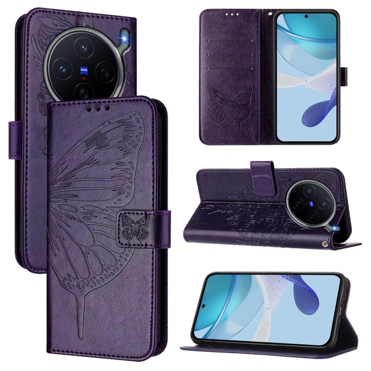 Embossed Butterfly Leather Phone Case, For vivo X300 FE 5G Russia / 5G Zeiss, For vivo X300s 5G, For vivo V70 FE 5G