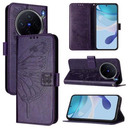 Embossed Butterfly Leather Phone Case, For vivo X300 FE 5G Russia / 5G Zeiss, For vivo X300s 5G, For vivo V70 FE 5G