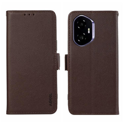 ABEEL Side-Magnetic Litchi Pattern Leather RFID Phone Case, For Honor 400 Lite, For Honor 400 Mobile Accessories - APEXEL INDIA - Mobile Lens - Mobile Camera Lens - Cellphone Accessories - Phone Lens - Smartphone Lens