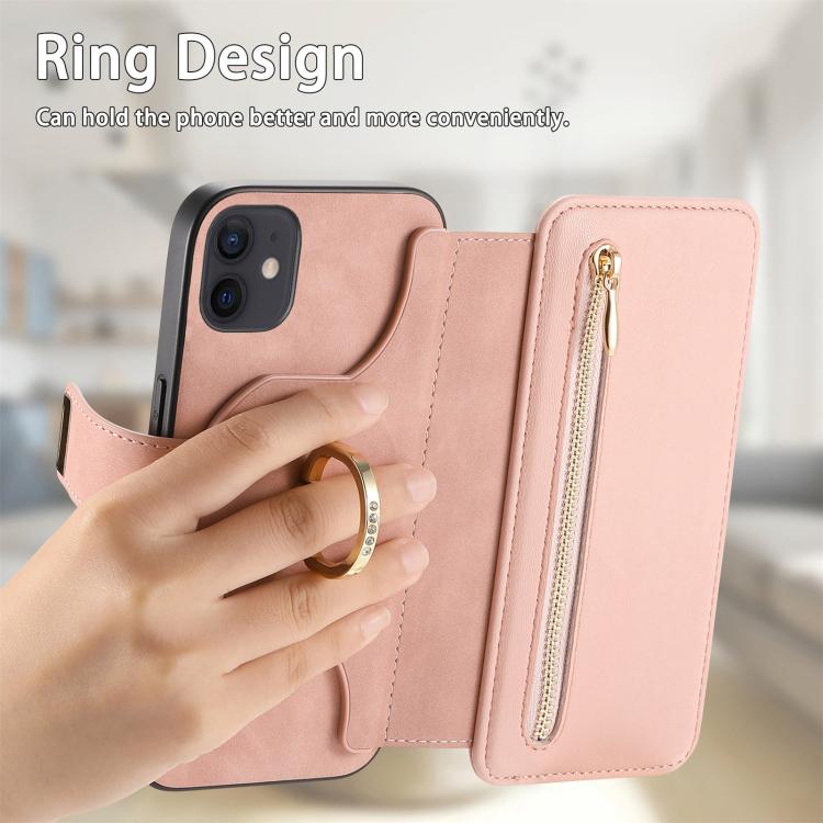 Ring Zipper Wallet RFID Blocking MagSafe Leather Phone Case, For iPhone 12 / 12 Pro, For iPhone 12 Pro Max, For iPhone 11 Pro Max Apple Accessories engrin5393 More iPhone Cases - APEXEL INDIA - Mobile Lens - Mobile Camera Lens - Cellphone Accessories - Phone Lens - Smartphone Lens