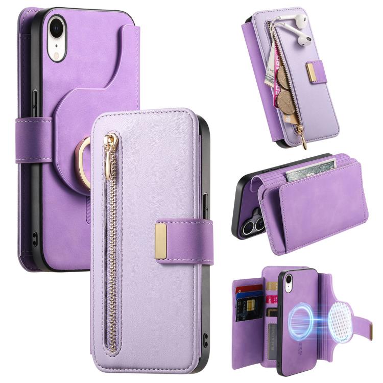 Ring Zipper Wallet RFID Blocking MagSafe Leather Phone Case, For iPhone XR, For iPhone XS Max, For iPhone 7 Plus / 8 Plus Apple Accessories engrin5350 More iPhone Cases - APEXEL INDIA - Mobile Lens - Mobile Camera Lens - Cellphone Accessories - Phone Lens - Smartphone Lens