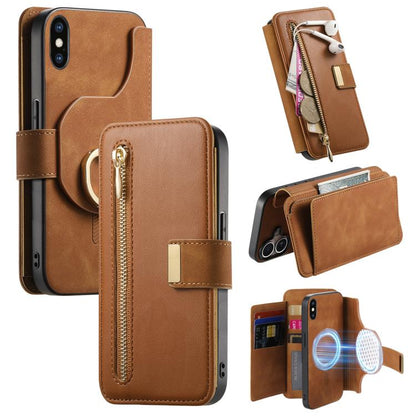 Ring Zipper Wallet RFID Blocking MagSafe Leather Phone Case, For iPhone XR, For iPhone XS Max, For iPhone 7 Plus / 8 Plus Apple Accessories engrin5350 More iPhone Cases - APEXEL INDIA - Mobile Lens - Mobile Camera Lens - Cellphone Accessories - Phone Lens - Smartphone Lens