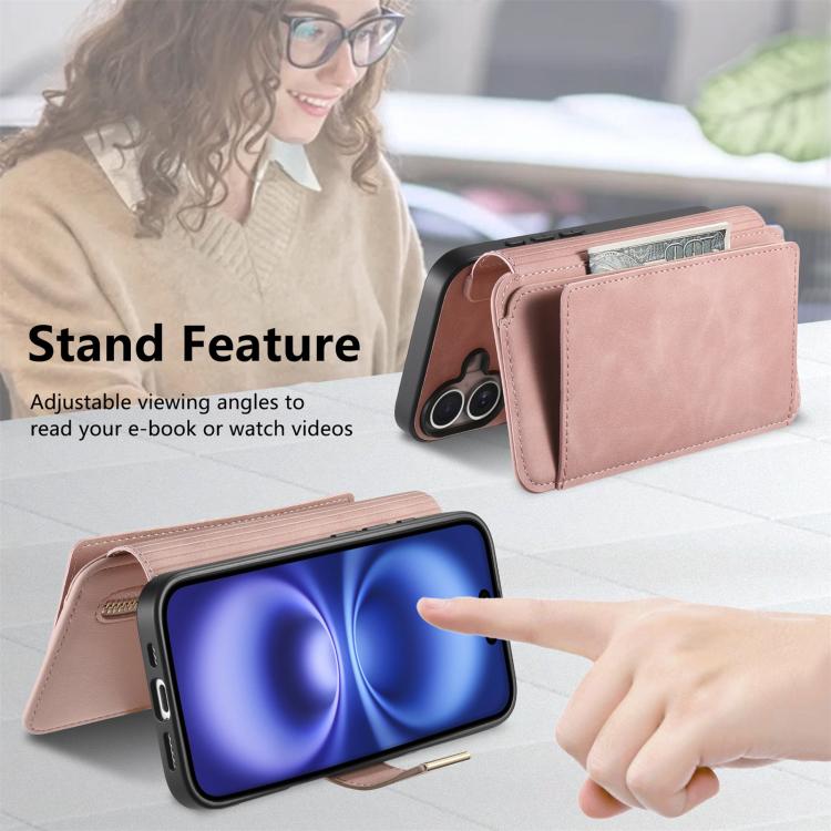Ring Zipper Wallet RFID Blocking MagSafe Leather Phone Case, For iPhone 7 Plus / 8 Plus