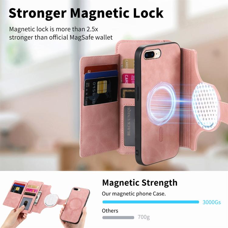 Ring Zipper Wallet RFID Blocking MagSafe Leather Phone Case, For iPhone 7 Plus / 8 Plus