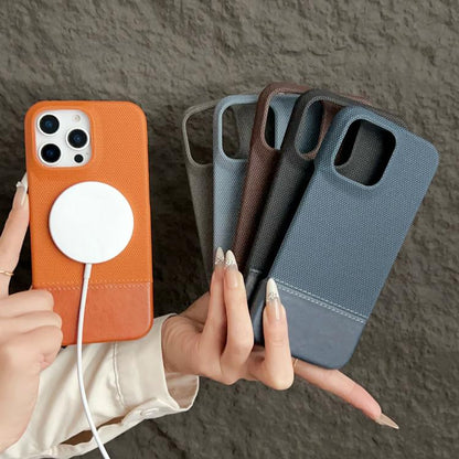 Stitching Cloth MagSafe Magnetic PC Hybrid PU Phone Case, For iPhone 15 Pro Max, For iPhone 15 Pro, For iPhone 14 Plus / 15 Plus, For iPhone 15 Apple Accessories engsti5366 iPhone 15 Pro Max - APEXEL INDIA - Mobile Lens - Mobile Camera Lens - Cellphone Accessories - Phone Lens - Smartphone Lens
