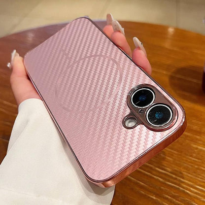 Plating Carbon Fiber MagSafe Full Coverage Phone Case, For iPhone 16 Pro Max, For iPhone 16 Pro, For iPhone 16 Plus, For iPhone 16 Apple Accessories engpla5388 iPhone 16 Pro Max - APEXEL INDIA - Mobile Lens - Mobile Camera Lens - Cellphone Accessories - Phone Lens - Smartphone Lens