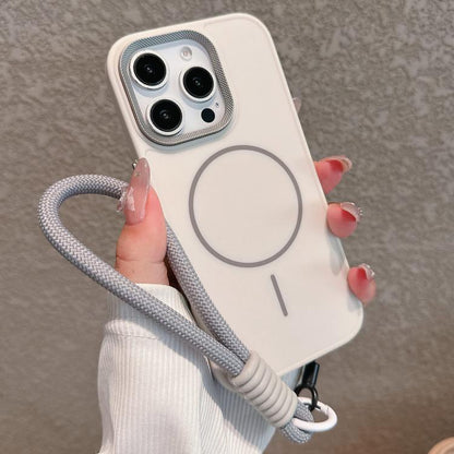 Metal Diamond Texture Lens Frame MagSafe Phone Case with Lanyard, For iPhone 16 Pro Max, For iPhone 16 Pro, For iPhone 16 Plus, For iPhone 16 Apple Accessories engmet5461 iPhone 16 Pro Max - APEXEL INDIA - Mobile Lens - Mobile Camera Lens - Cellphone Accessories - Phone Lens - Smartphone Lens