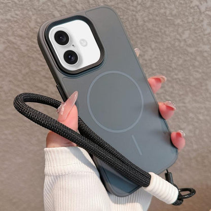 Metal Diamond Texture Lens Frame MagSafe Phone Case with Lanyard, For iPhone 16 Pro Max, For iPhone 16 Pro, For iPhone 16 Plus, For iPhone 16 Apple Accessories engmet5461 iPhone 16 Pro Max - APEXEL INDIA - Mobile Lens - Mobile Camera Lens - Cellphone Accessories - Phone Lens - Smartphone Lens