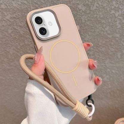 Metal Diamond Texture Lens Frame MagSafe Phone Case with Lanyard, For iPhone 16 Pro Max, For iPhone 16 Pro, For iPhone 16 Plus, For iPhone 16 Apple Accessories engmet5461 iPhone 16 Pro Max - APEXEL INDIA - Mobile Lens - Mobile Camera Lens - Cellphone Accessories - Phone Lens - Smartphone Lens