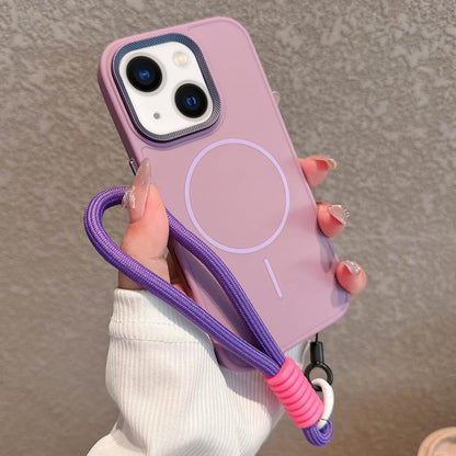 Metal Diamond Texture Lens Frame MagSafe Phone Case with Lanyard, For iPhone 14 Plus, For iPhone 14, For iPhone 14 Pro, For iPhone 14 Pro Max Apple Accessories engmet5462 iPhone 14 Plus - APEXEL INDIA - Mobile Lens - Mobile Camera Lens - Cellphone Accessories - Phone Lens - Smartphone Lens