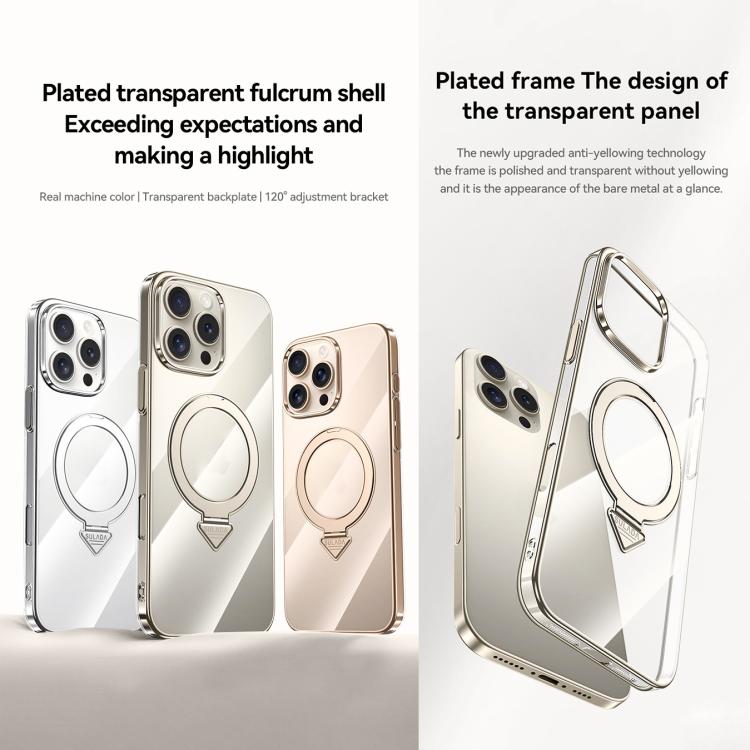 SULADA Electroplated Transparent MagSafe Holder Phone Case, For iPhone 15 Apple Accessories engsul5545 iPhone 15 - SULADA - Mobile Lens - Mobile Camera Lens - Cellphone Accessories - Phone Lens - Smartphone Lens