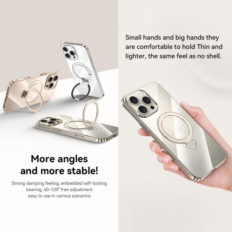 SULADA Electroplated Transparent MagSafe Holder Phone Case, For iPhone 15 Apple Accessories engsul5545 iPhone 15 - SULADA - Mobile Lens - Mobile Camera Lens - Cellphone Accessories - Phone Lens - Smartphone Lens