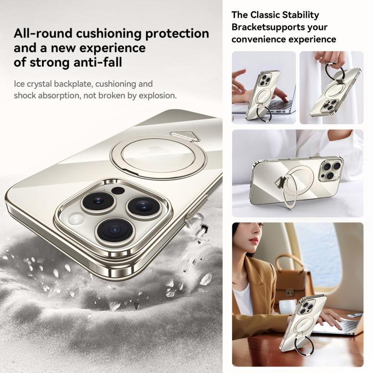 SULADA Electroplated Transparent MagSafe Holder Phone Case, For iPhone 15 Apple Accessories engsul5545 iPhone 15 - SULADA - Mobile Lens - Mobile Camera Lens - Cellphone Accessories - Phone Lens - Smartphone Lens