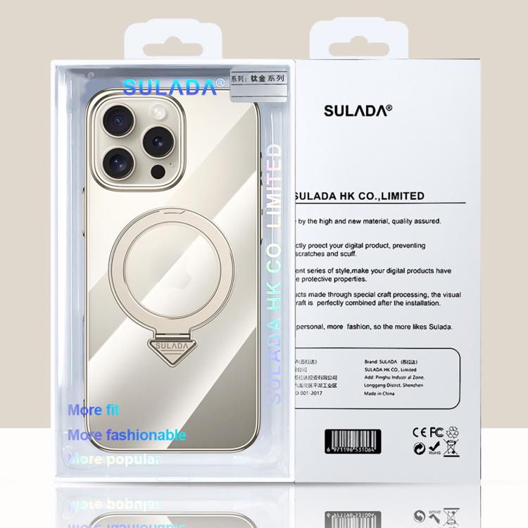 SULADA Electroplated Transparent MagSafe Holder Phone Case, For iPhone 15 Apple Accessories engsul5545 iPhone 15 - SULADA - Mobile Lens - Mobile Camera Lens - Cellphone Accessories - Phone Lens - Smartphone Lens