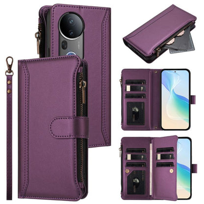 Magnetic Closure 9 Card Slots Zipper Leather Case with Hand Strap, For vivo S20 5G, For vivo S20 Pro 5G, For vivo Y19S 4G Global, For vivo X200 5G