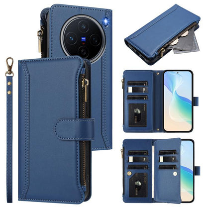 Magnetic Closure 9 Card Slots Zipper Leather Case with Hand Strap, For vivo S20 5G, For vivo S20 Pro 5G, For vivo Y19S 4G Global, For vivo X200 5G
