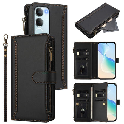 Magnetic Closure 9 Card Slots Zipper Leather Case with Hand Strap, For vivo S20 5G, For vivo S20 Pro 5G, For vivo Y19S 4G Global, For vivo X200 5G