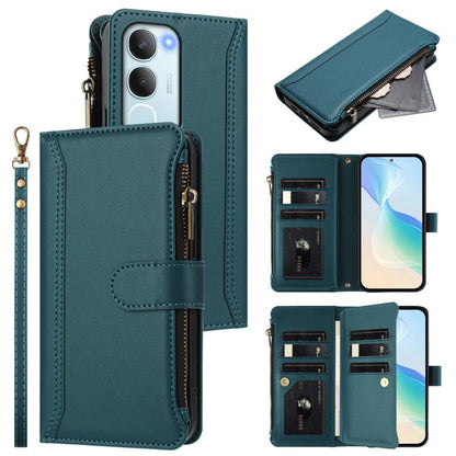 Magnetic Closure 9 Card Slots Zipper Leather Case with Hand Strap, For vivo S20 5G, For vivo S20 Pro 5G, For vivo Y19S 4G Global, For vivo X200 5G