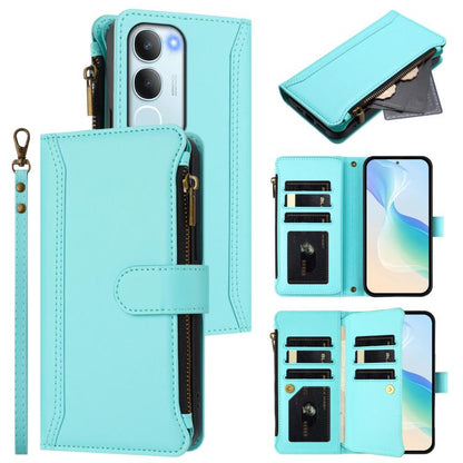 Magnetic Closure 9 Card Slots Zipper Leather Case with Hand Strap, For vivo S20 5G, For vivo S20 Pro 5G, For vivo Y19S 4G Global, For vivo X200 5G