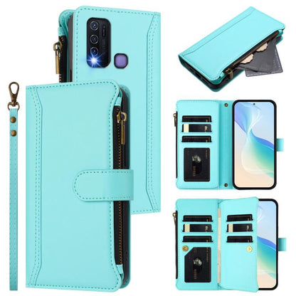 Magnetic Closure 9 Card Slots Zipper Leather Case with Hand Strap, For vivo Y35 4G Global / Y77E 5G, For vivo Y33S 4G Global / Y21 2021, For vivo V20 / V21E 4G / Y73 2021, For vivo Y30 4G Global