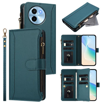 Magnetic Closure 9 Card Slots Zipper Leather Case with Hand Strap, For vivo Y28 4G Global, For vivo Y38 5G Global / T3X 5G Global, For vivo X100 Pro 5G / X100S Pro 5G, For vivo X100S 5G