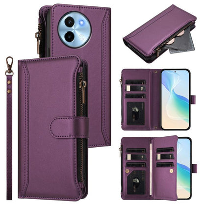 Magnetic Closure 9 Card Slots Zipper Leather Case with Hand Strap, For vivo Y28 4G Global, For vivo Y38 5G Global / T3X 5G Global, For vivo X100 Pro 5G / X100S Pro 5G, For vivo X100S 5G
