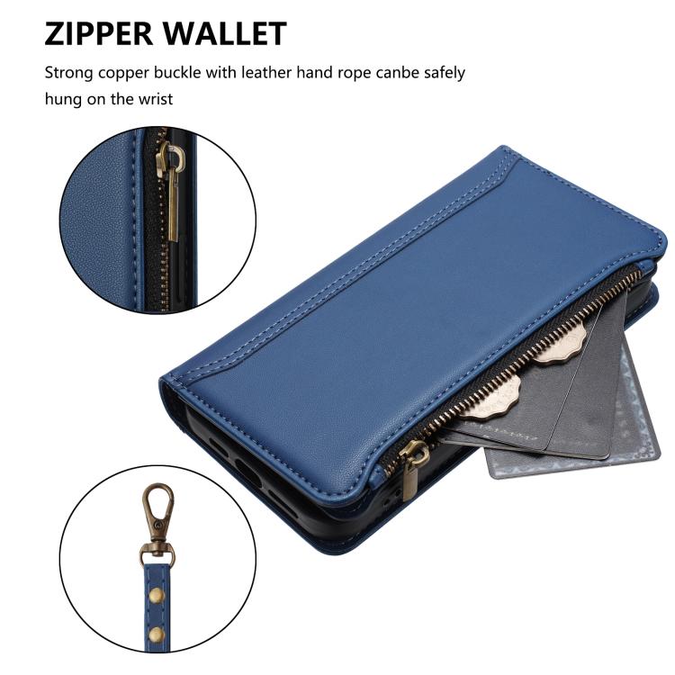 Magnetic Closure 9 Card Slots Zipper Leather Case with Hand Strap, For vivo Y39 5G Global, For vivo Y29S 5G / Y04 5G Global, For vivo Y29 4G Global, For vivo V50 5G Global