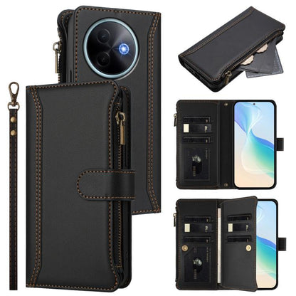 Magnetic Closure 9 Card Slots Zipper Leather Case with Hand Strap, For vivo Y39 5G Global, For vivo Y29S 5G / Y04 5G Global, For vivo Y29 4G Global, For vivo V50 5G Global
