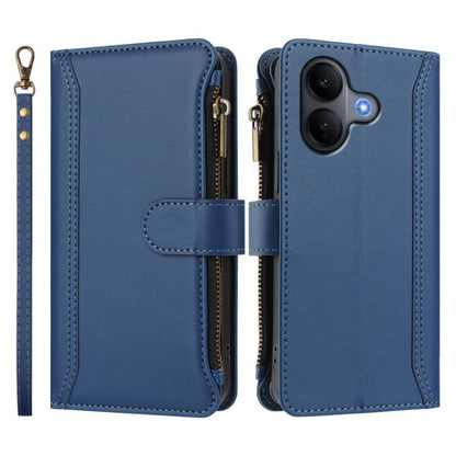 Magnetic Closure 9 Card Slots Zipper Leather Case with Hand Strap, For vivo V60 Lite 5G Global, For vivo Y400 4G, For vivo X200S 5G, For vivo V50 Lite 5G Global / V50 Lite 4G
