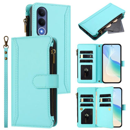 Magnetic Closure 9 Card Slots Zipper Leather Case with Hand Strap, For vivo X300 FE 5G Zeiss/S50 Pro Mini 5G, For vivo X300s, For vivo Y21 5G 2026 Global / Y05 4G, For vivo V70 FE 5G