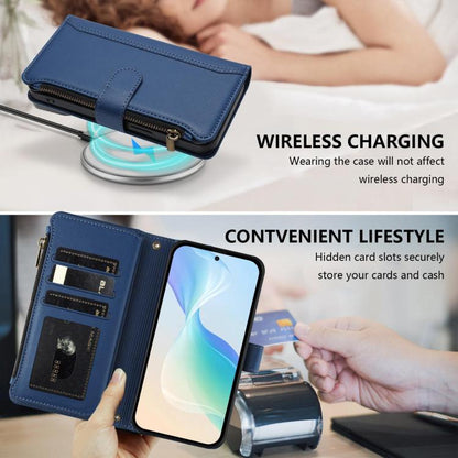 Magnetic Closure 9 Card Slots Zipper Leather Case with Hand Strap, For vivo X300 Ultra, For vivo X300 Pro, For vivo X300, For vivo Y31 5G Global